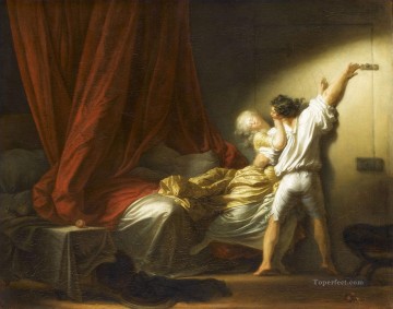  honore art painting - Le Verrou Rococo hedonism eroticism Jean Honore Fragonard